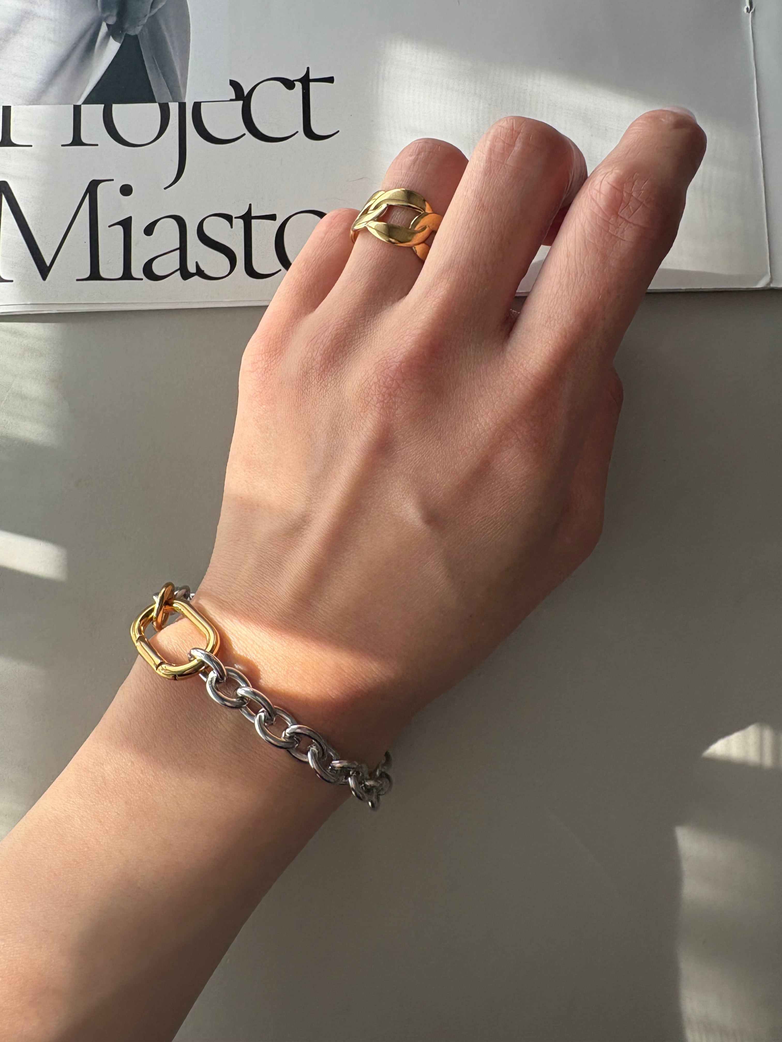 bicolor rock chain bracelet