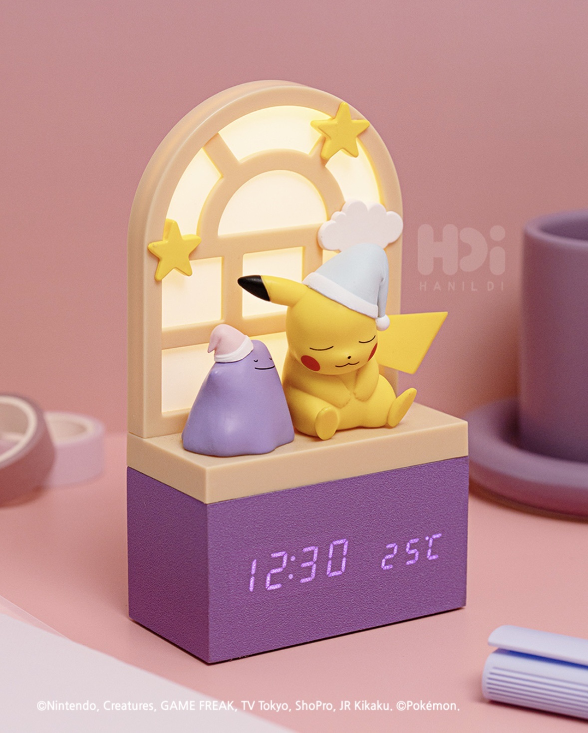 #預購 🇰🇷韓國 Hanil Di x Pokemon 寶可夢聯名 皮卡丘 百變怪 電子時鐘小夜燈