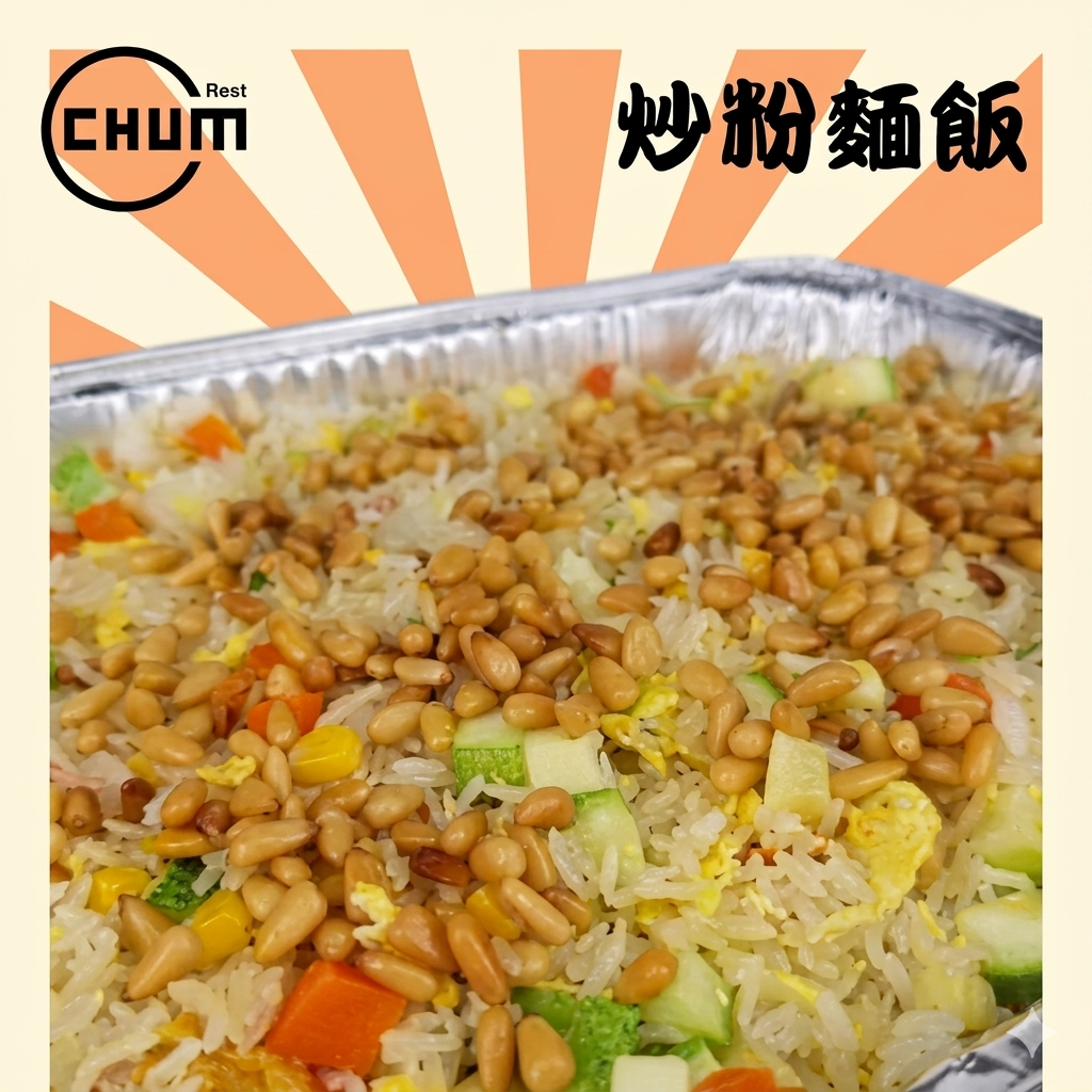 松子仁什菜粒炒飯 (素)