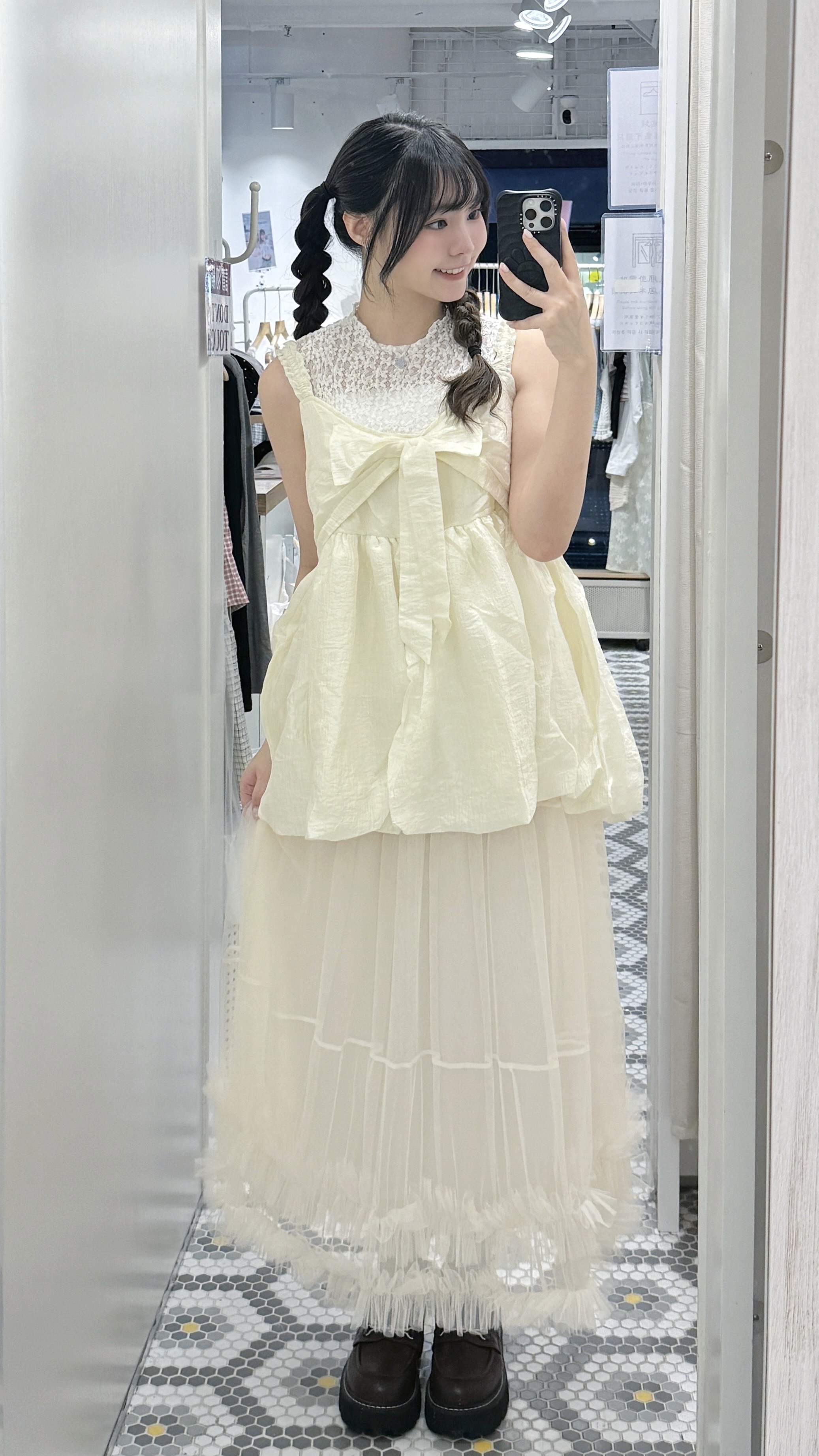 EA1346｜可愛最高݁ ˖Ი𐑼⋆⊹ ࣪ ˖ 閃亮登場蝴蝶結泡泡感橡筋吊帶外搭🎀