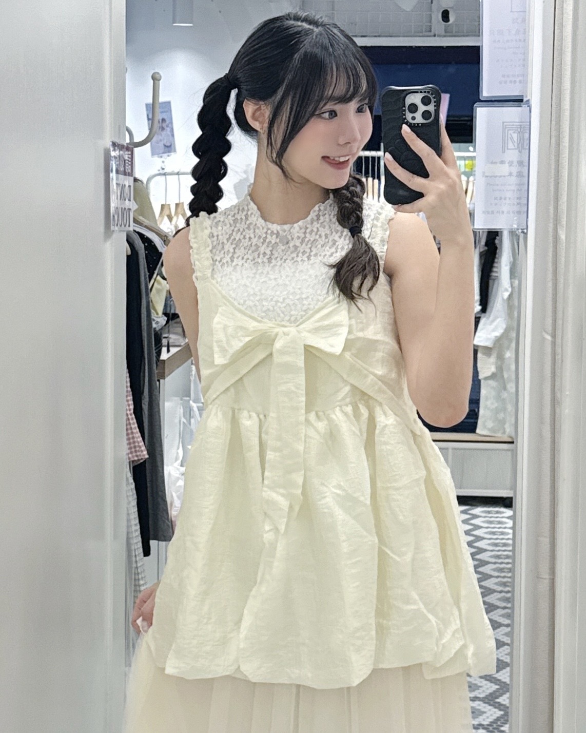 EA1346｜可愛最高݁ ˖Ი𐑼⋆⊹ ࣪ ˖ 閃亮登場蝴蝶結泡泡感橡筋吊帶外搭🎀