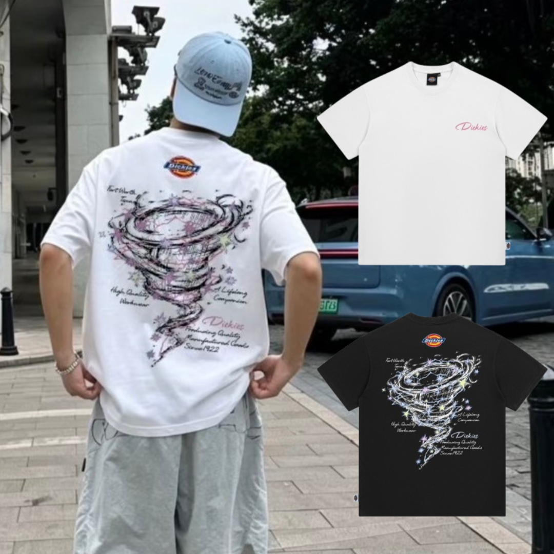 『預購商品』Dickies 漫畫塗鴉星星龍捲風Logo印花純棉短袖T恤 DKU262NKTUN4