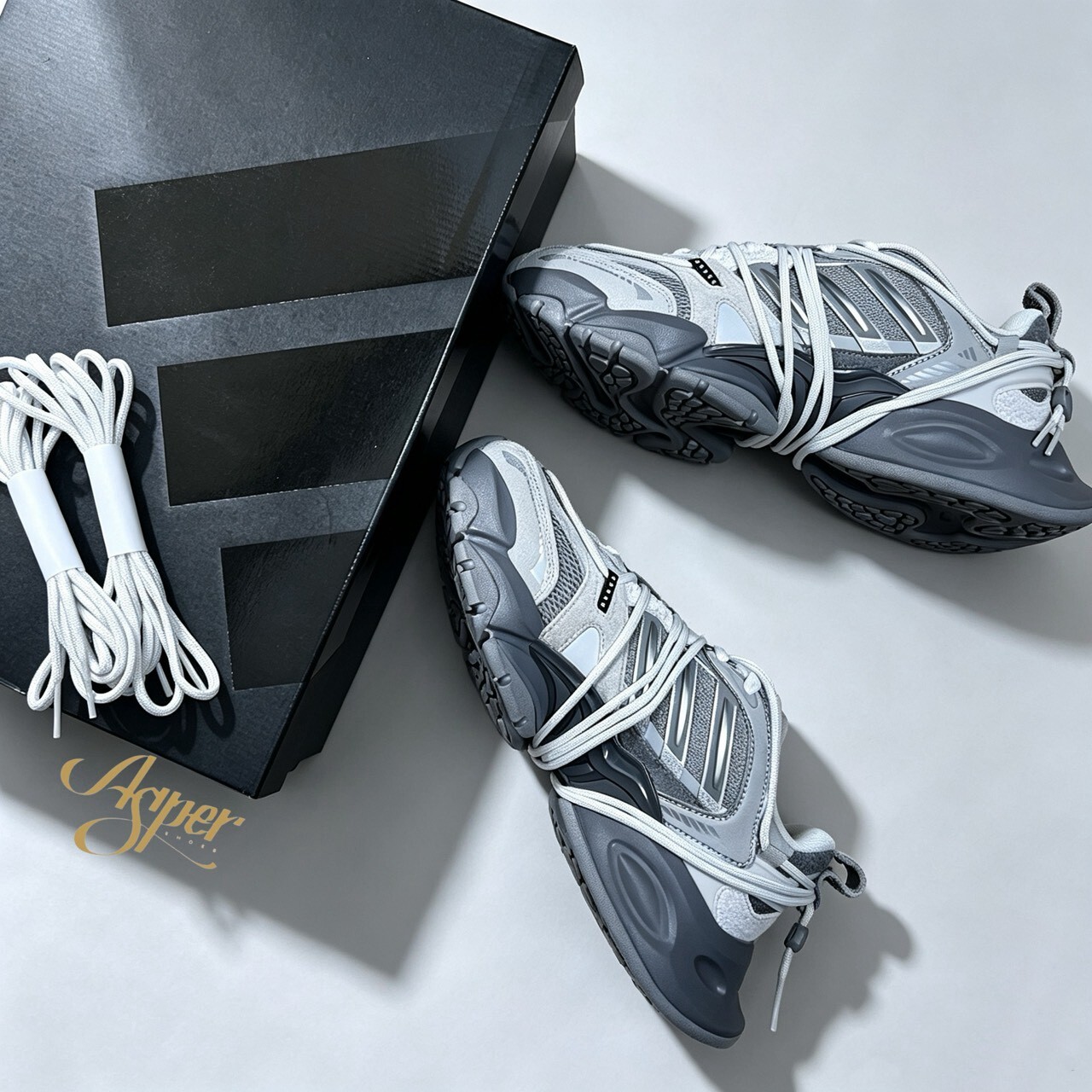 【官網限定】Adidas FOS XLG Runner 2.0 "Grey White" 灰白 LA6363  VII