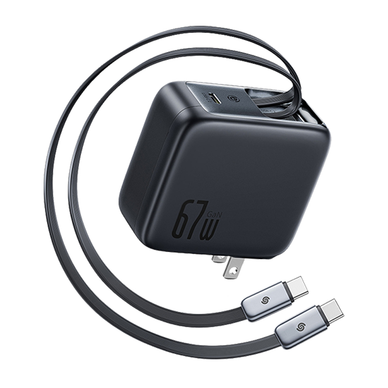 CJ21 67W 雙伸縮線快充充電器