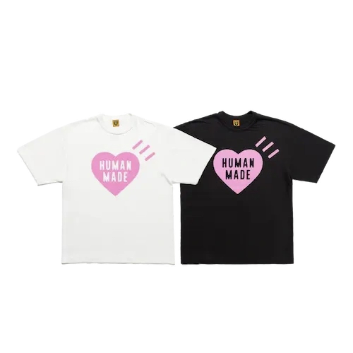 -(B023)-HUMAN MADE HARAJUKU 人間製 原宿限定 粉色 愛心 短Ｔ黑色/白色-HM31TE050