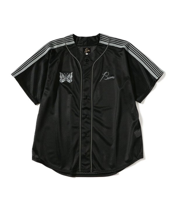 -(B3d02)-NEEDLES X BEAMS BASEBALL SHIRTS 聯名款 棒球衫 黑色/白色-110117373341912