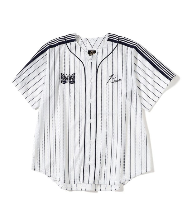 -(B3d02)-NEEDLES X BEAMS BASEBALL SHIRTS 聯名款 棒球衫 黑色/白色-110117373341912