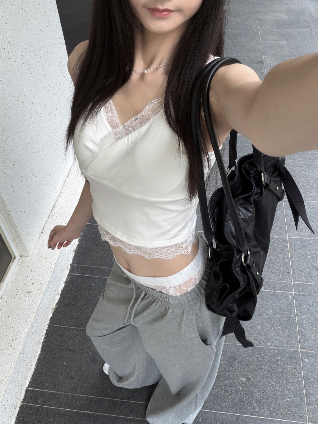 A0357-A11 法式皺摺感蕾絲滾邊小可愛