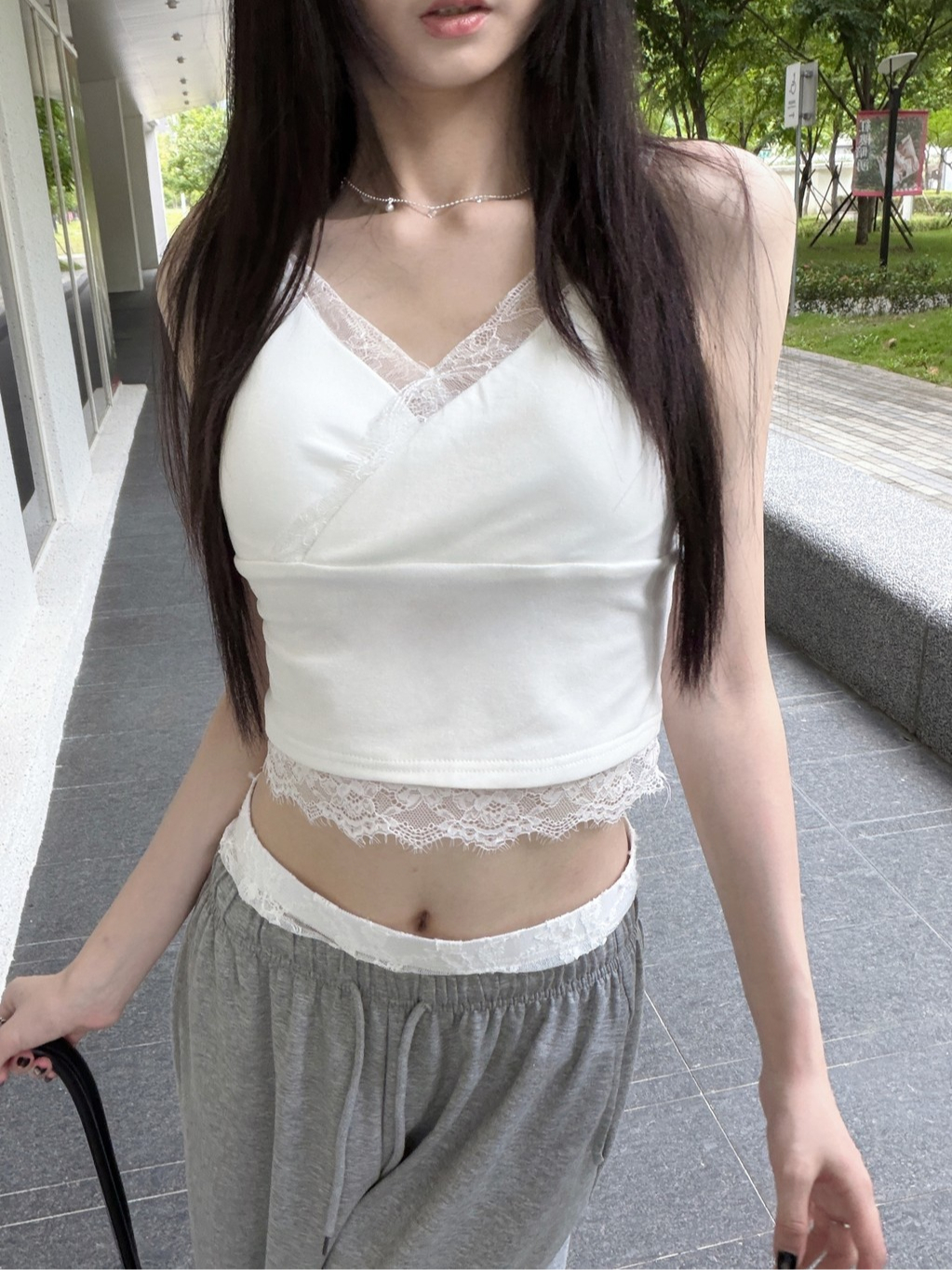 A0357-A11 法式皺摺感蕾絲滾邊小可愛