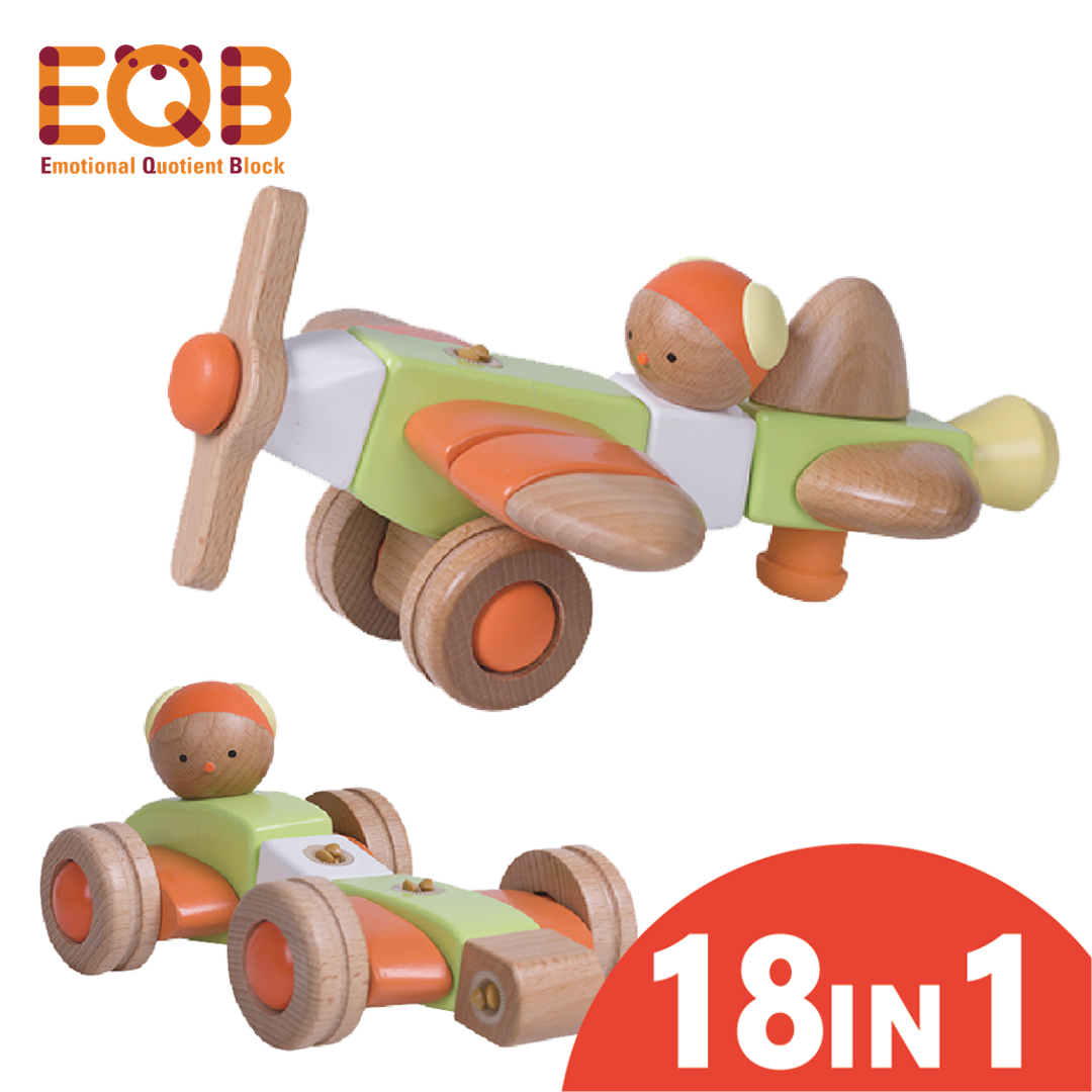 EQB 韓國益智旋轉積木 18in1 交通工具