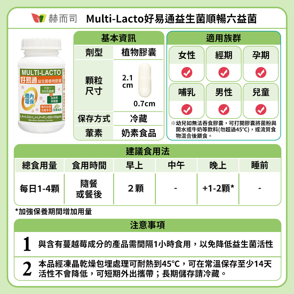 順暢益生菌推薦 赫而司【好易通®順暢六益菌】