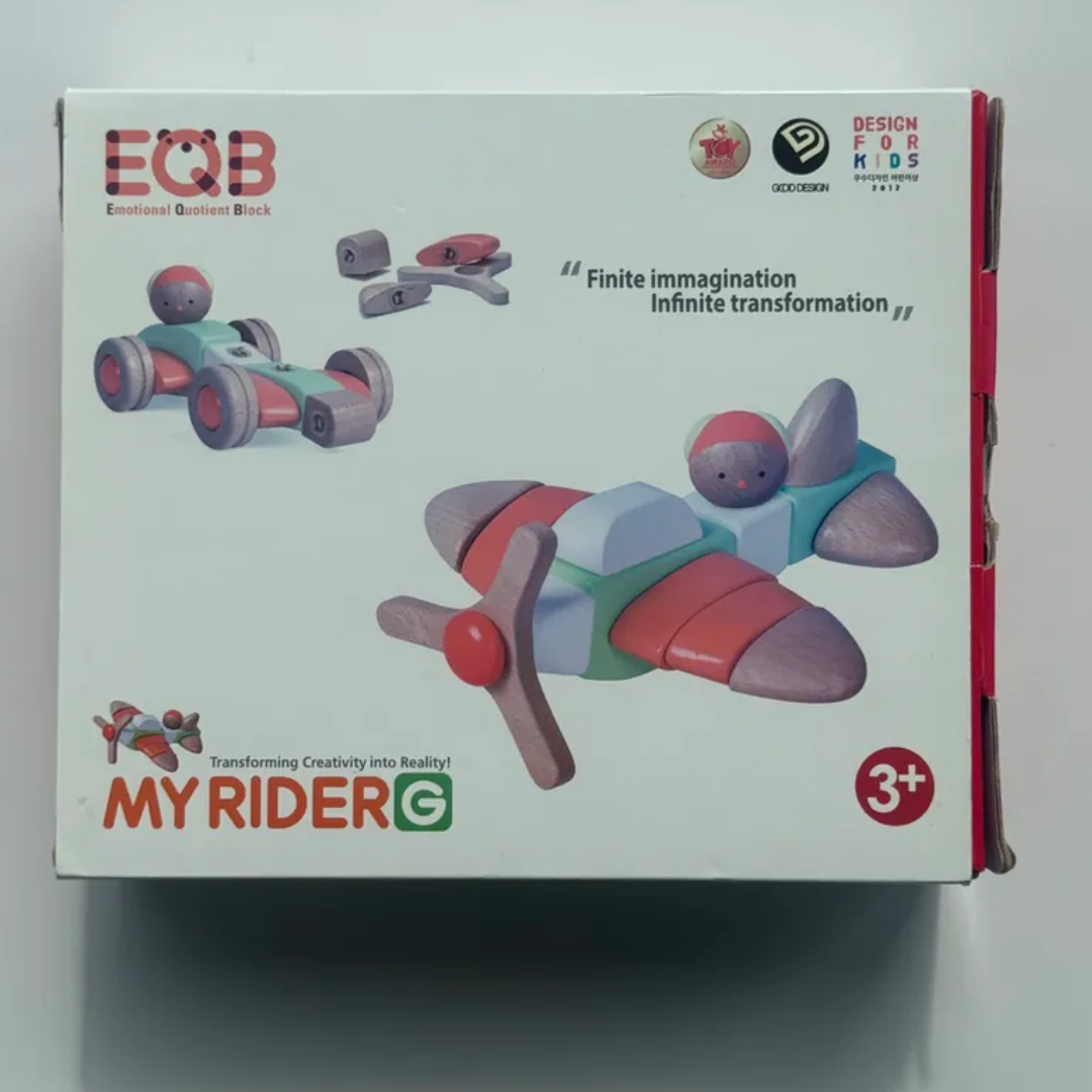[福利品] EQB 韓國益智旋轉積木 18in1 MY RIDER G-飛行員 (外盒退色)
