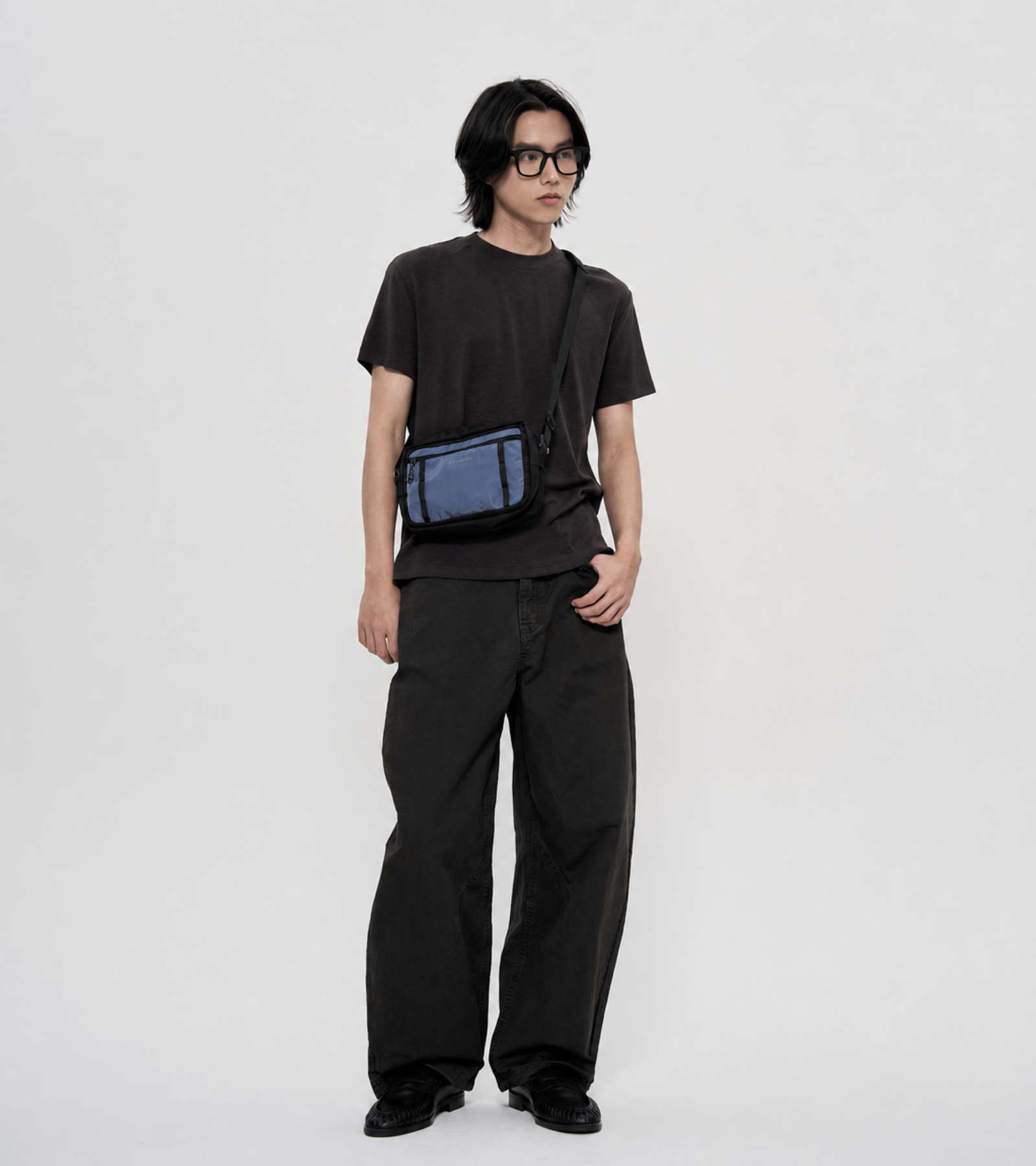Crocodile Grid系列 斜背小包