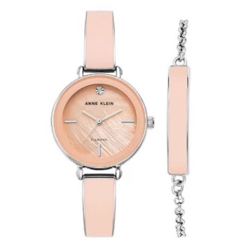 【預購】Anne Klein H073120 女裝手錶手鏈套裝 (淡粉色)