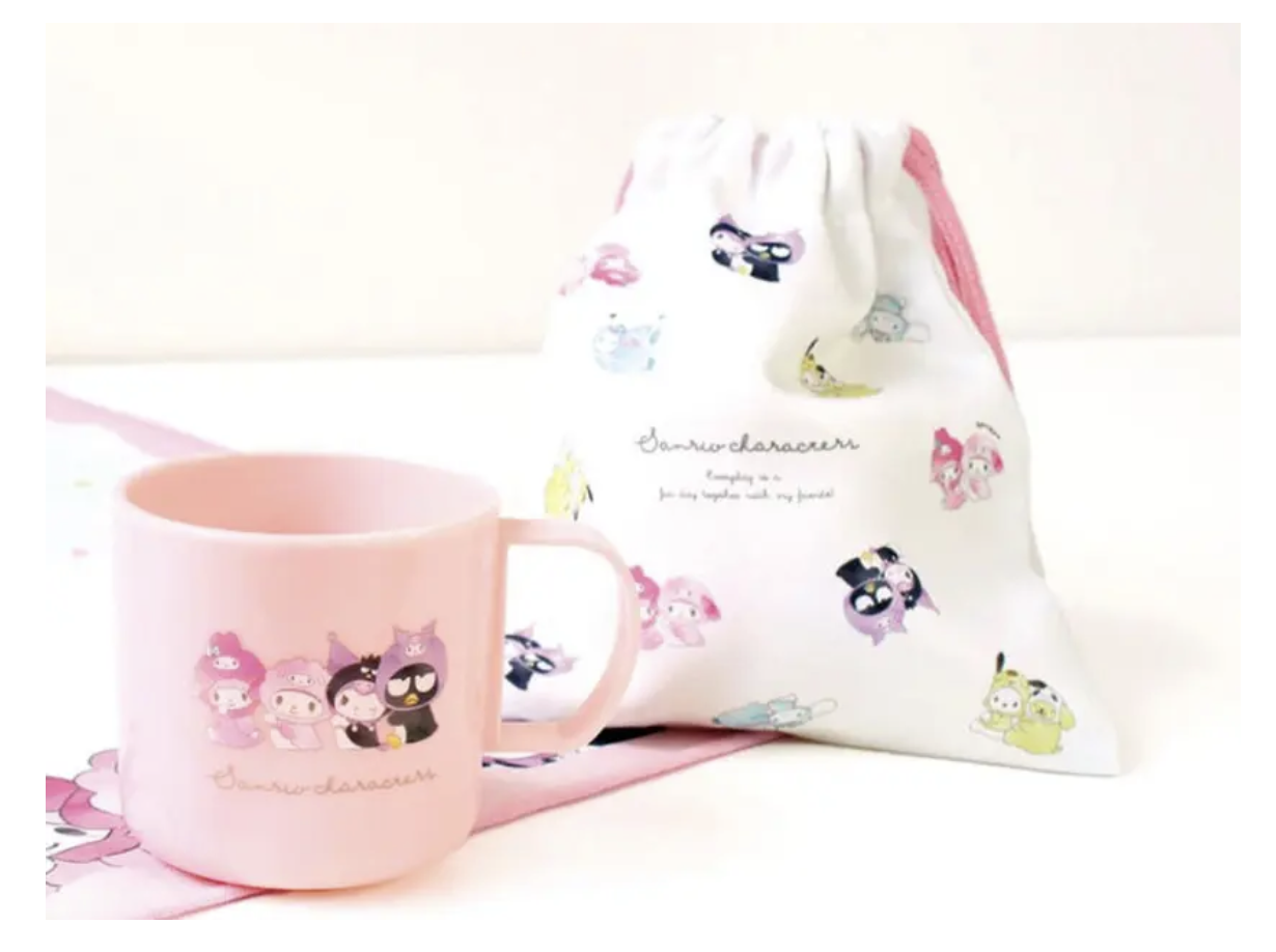 Sanrio Characters 膠水杯連索繩袋套裝
