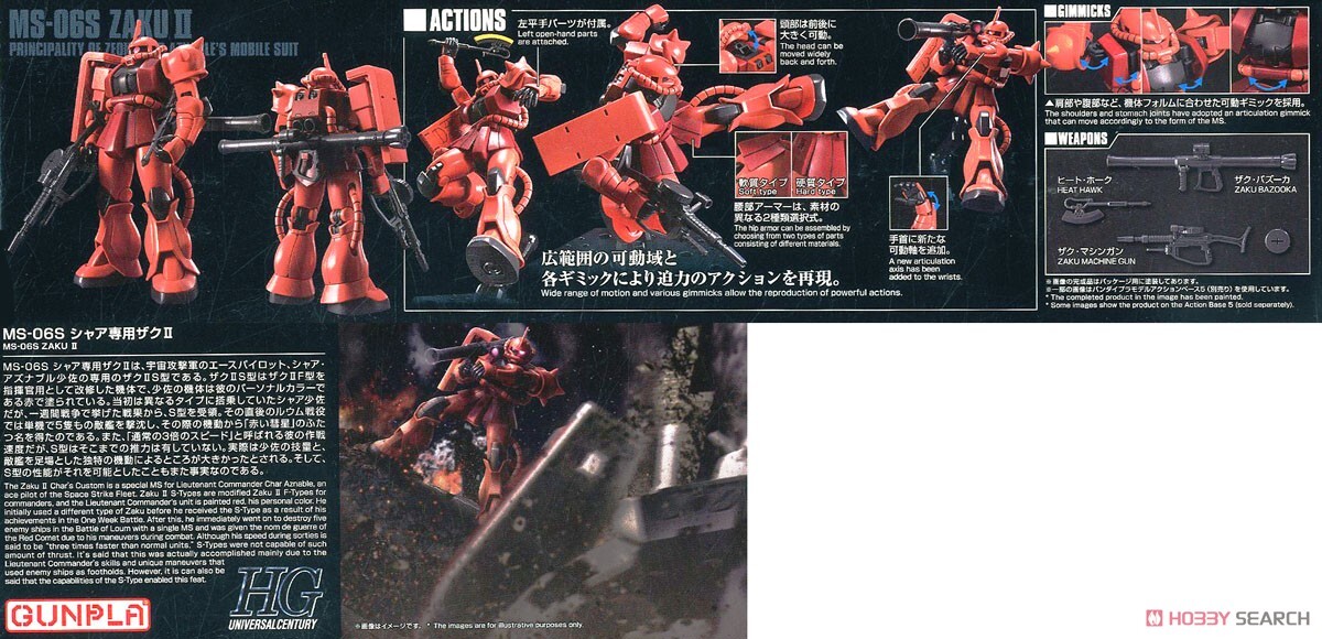 萬代 HG 1/144 #234 MS-06S 夏亞專用薩克Ⅱ 組裝模型