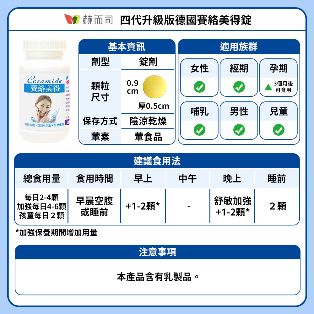 神經醯胺推薦 【赫而司】德國賽絡美得錠
