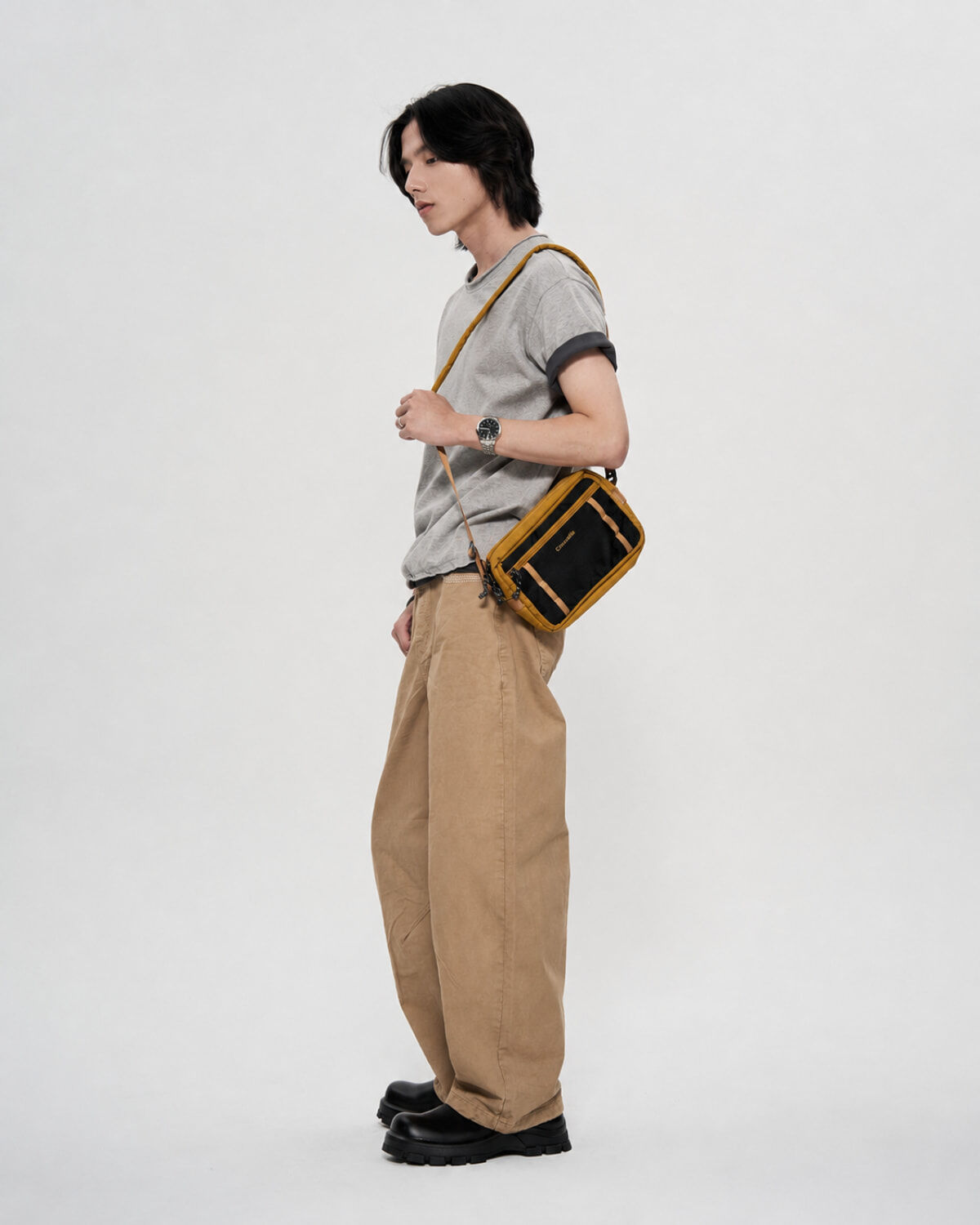 Crocodile Grid系列 側背小包