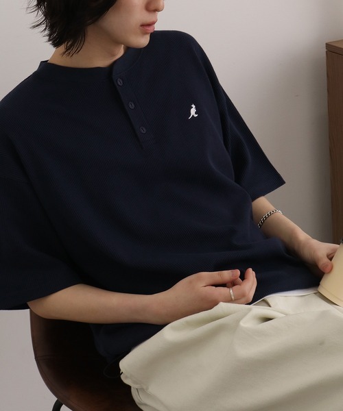 日本 Kangol x CORPUS TOKYO Henley Waffle T-Shirt [GR26EF049S]