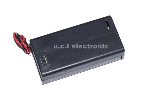【UCI電子】2節3號帶蓋帶開關杜邦公頭電池盒