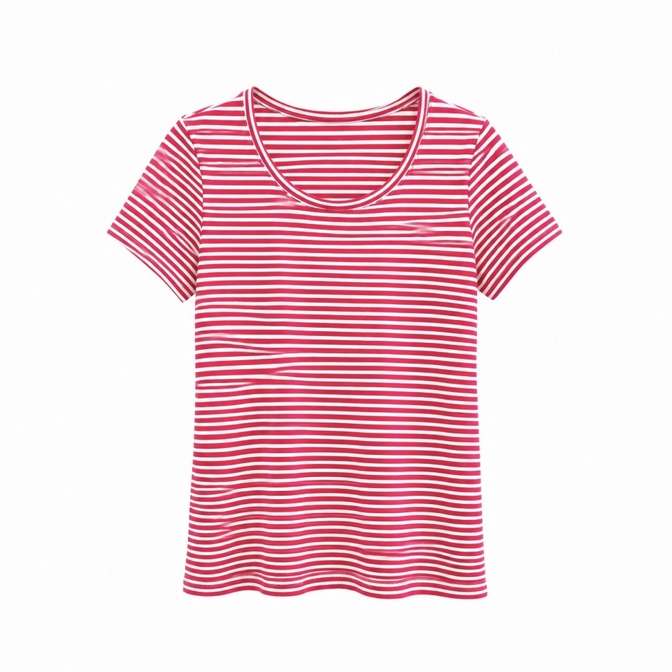 細橫條棉T-shirt