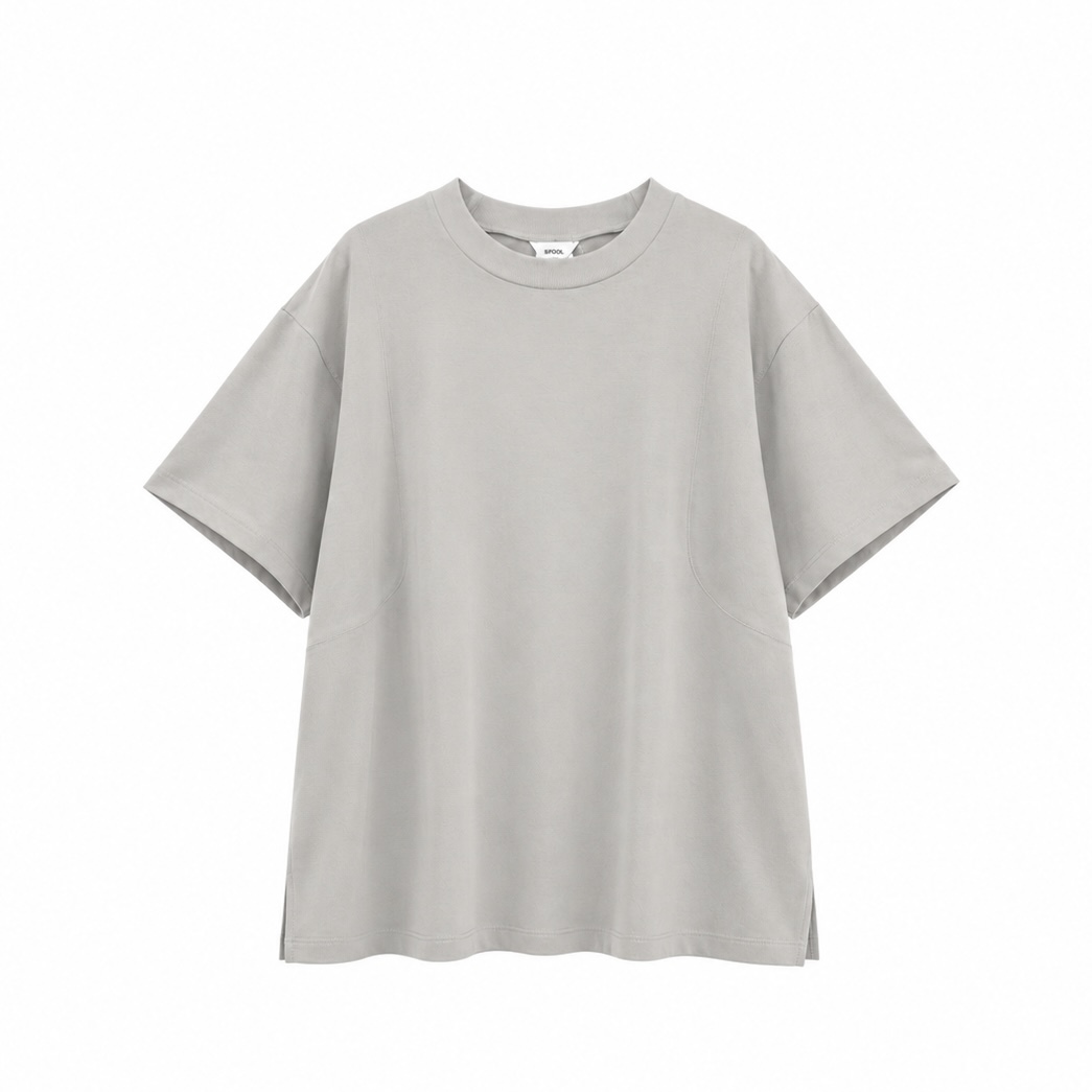 寬袖造型素T-shirt