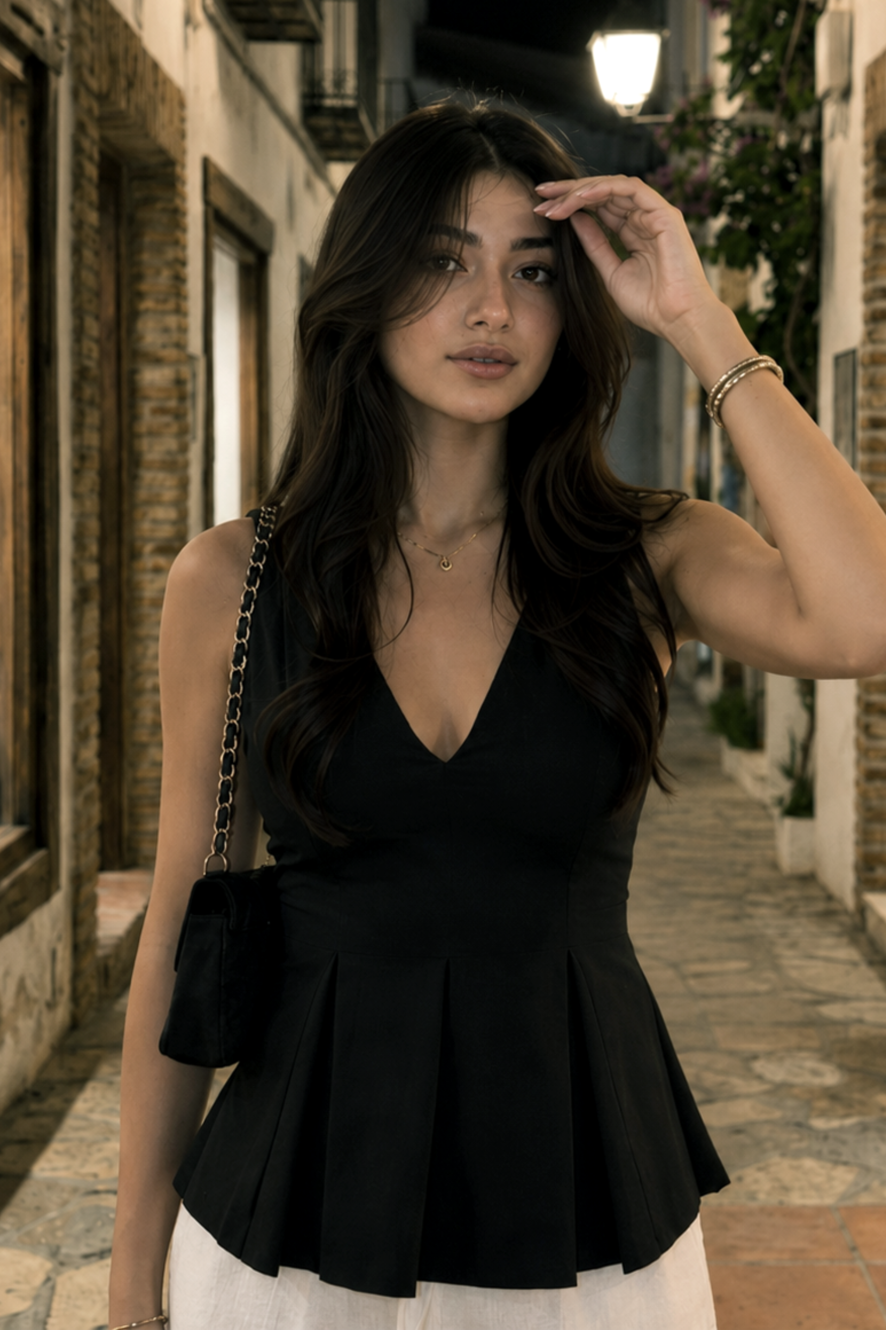 Souple Forme_Slim V-Neck Wave Top