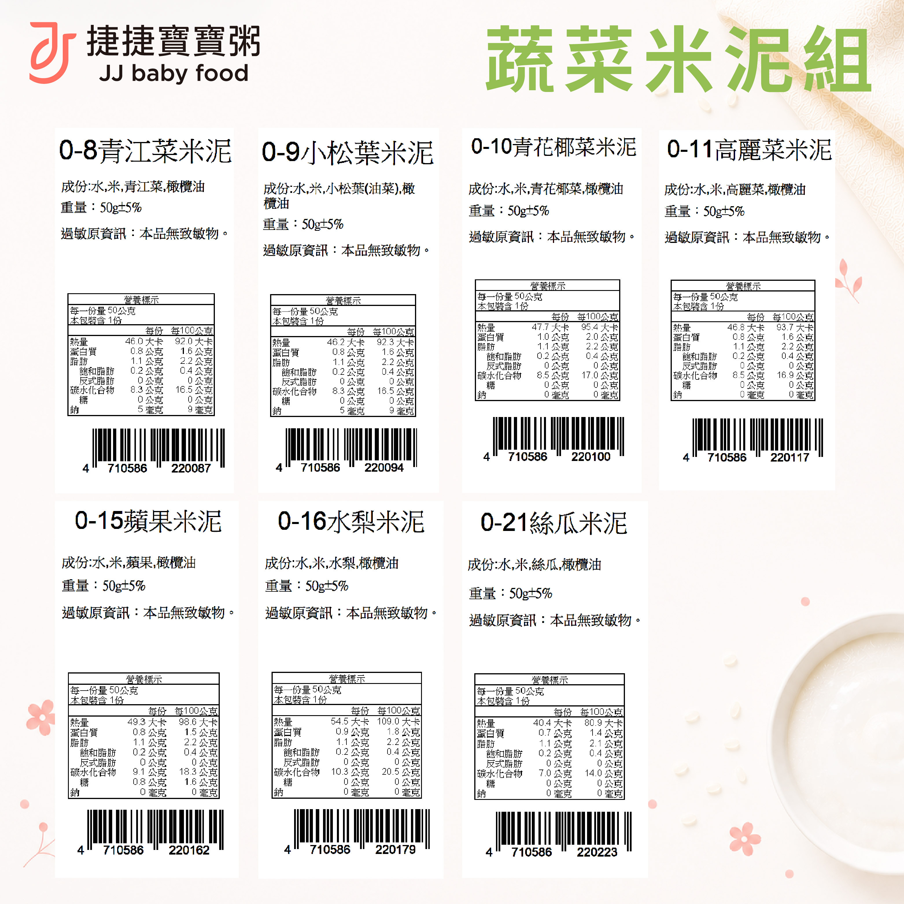 寶寶副食品-G-0-2 蔬菜米泥 NEW