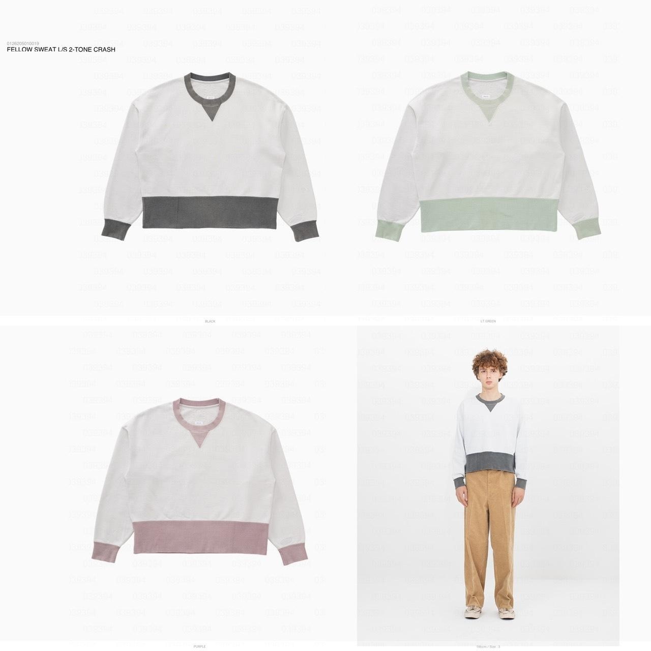 VISVIM 2026 A/W FELLOW SWEAT L/S. 2-TONE (CRASH) - PRE ORDER ITEM (預訂中)