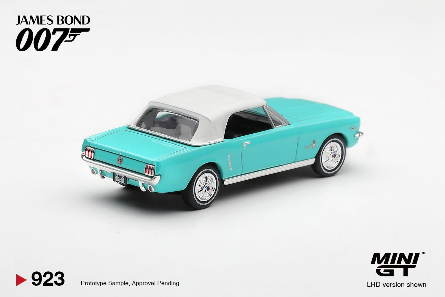 [預訂] Mini GT #923-007E 野馬開篷版Ford Mustang Convertible 1965 《007：霹靂彈》 / 英文吸塑包裝