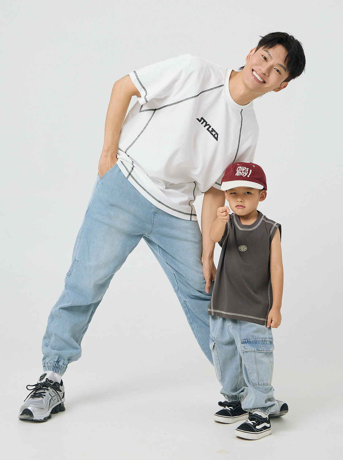 解構線條標語印花短TEE