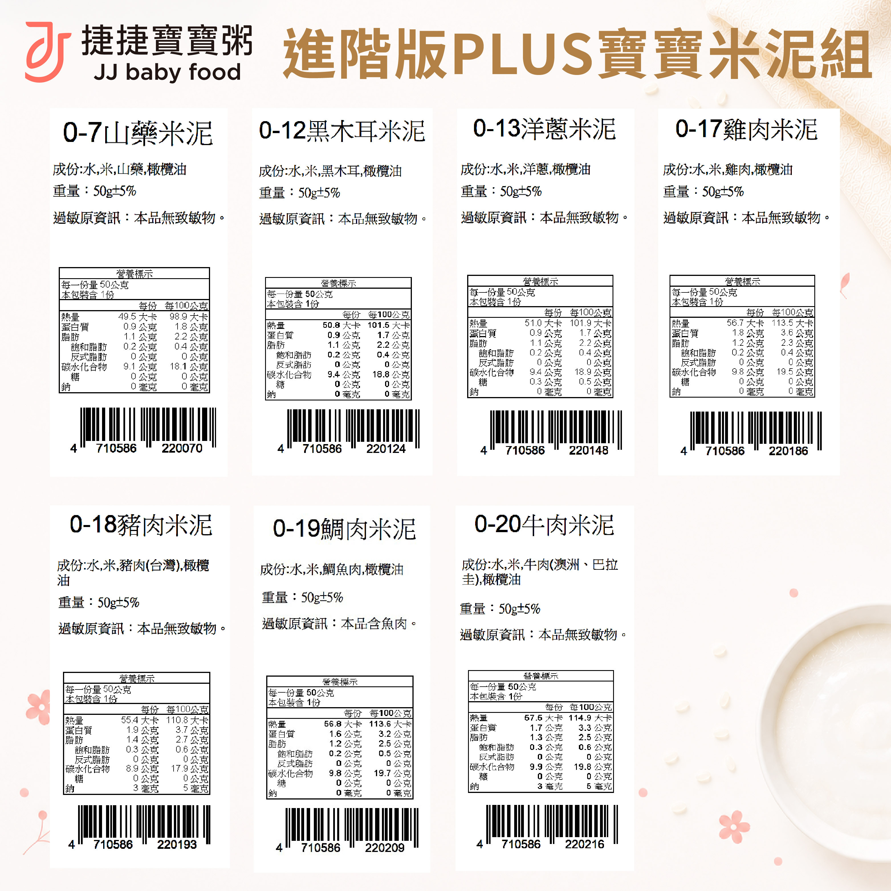 寶寶副食品-G-0-4 進階版PLUS寶寶米泥組