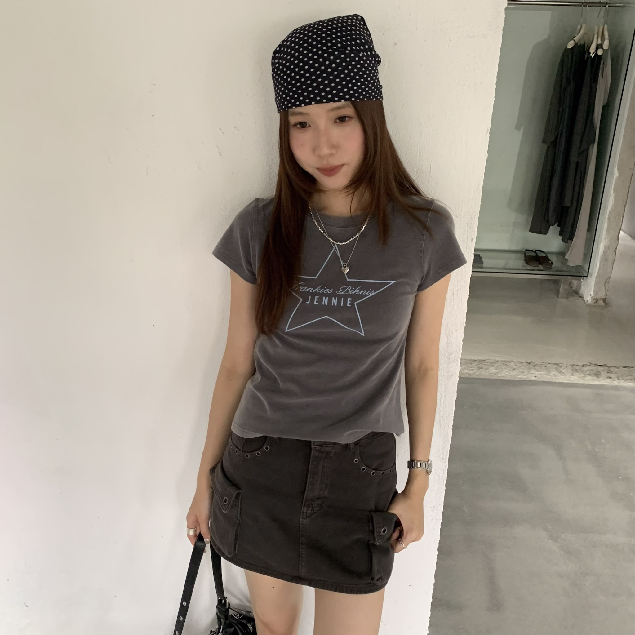 ISA_Like Jennie 水洗特調星星修身正肩上衣_66018