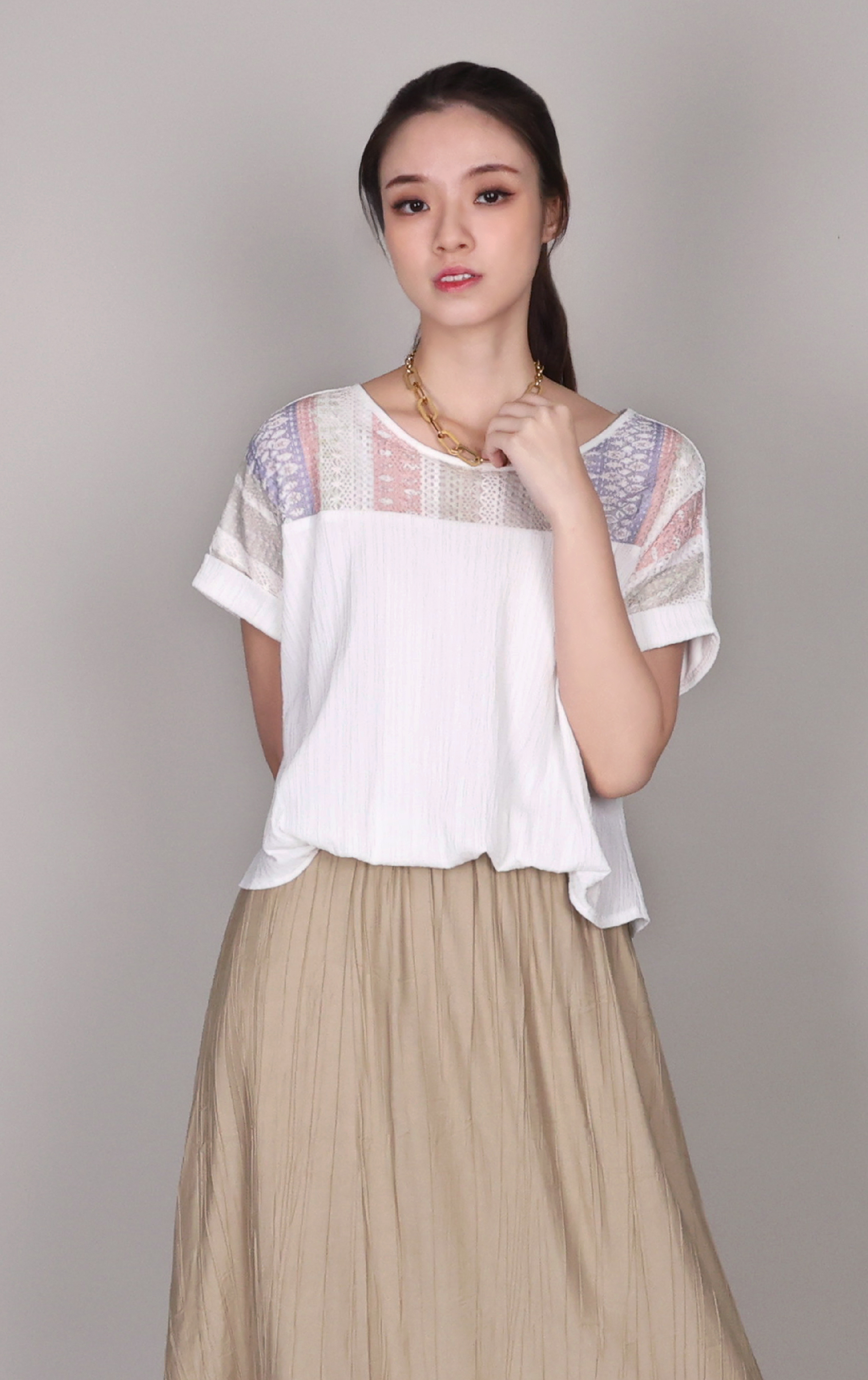 Crinkle Draped Accordion-Pleat Dress OP0325