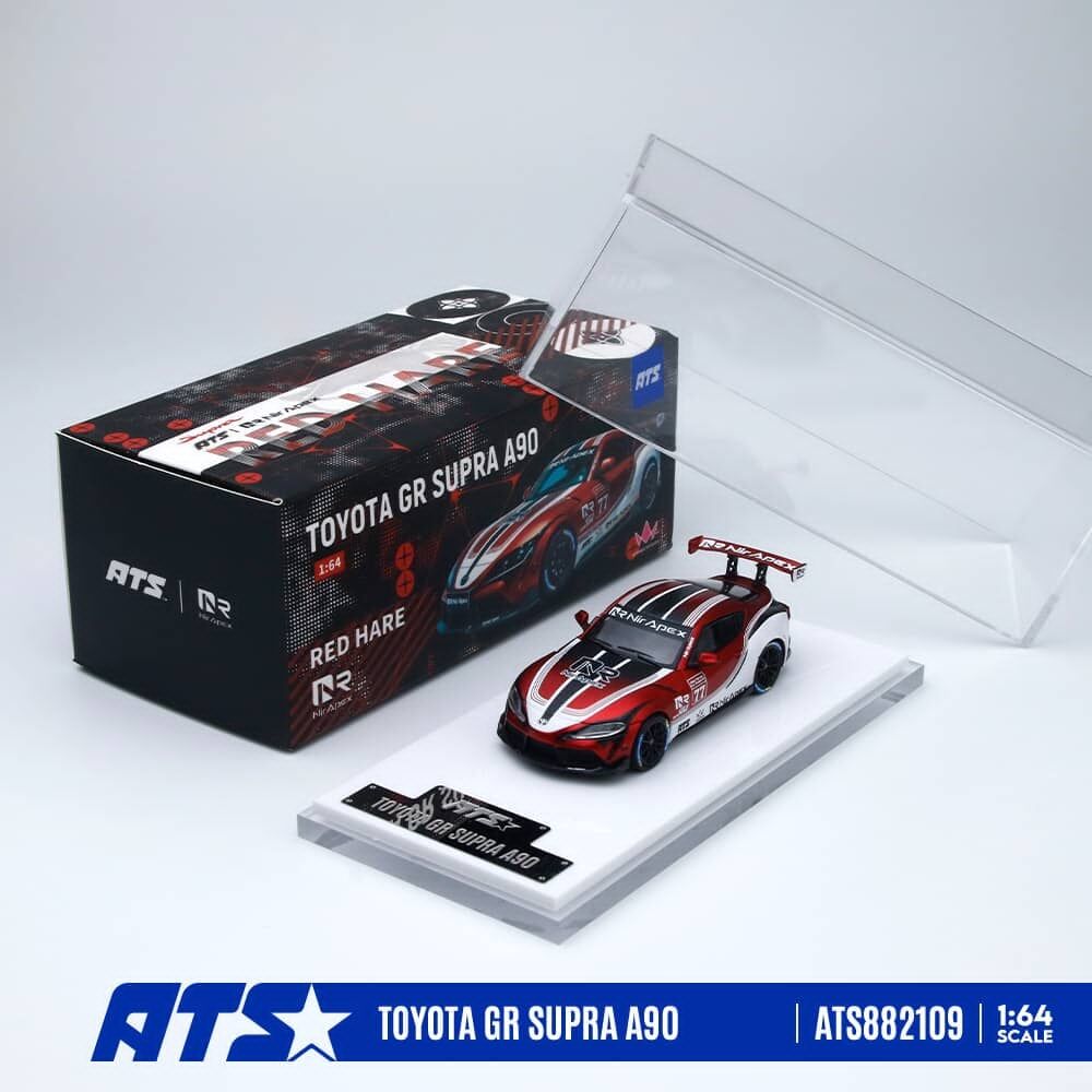 預訂:1/64 ATS Models Toyota GR Supra A90 Nir Red Hare #77 (ATS882109 )