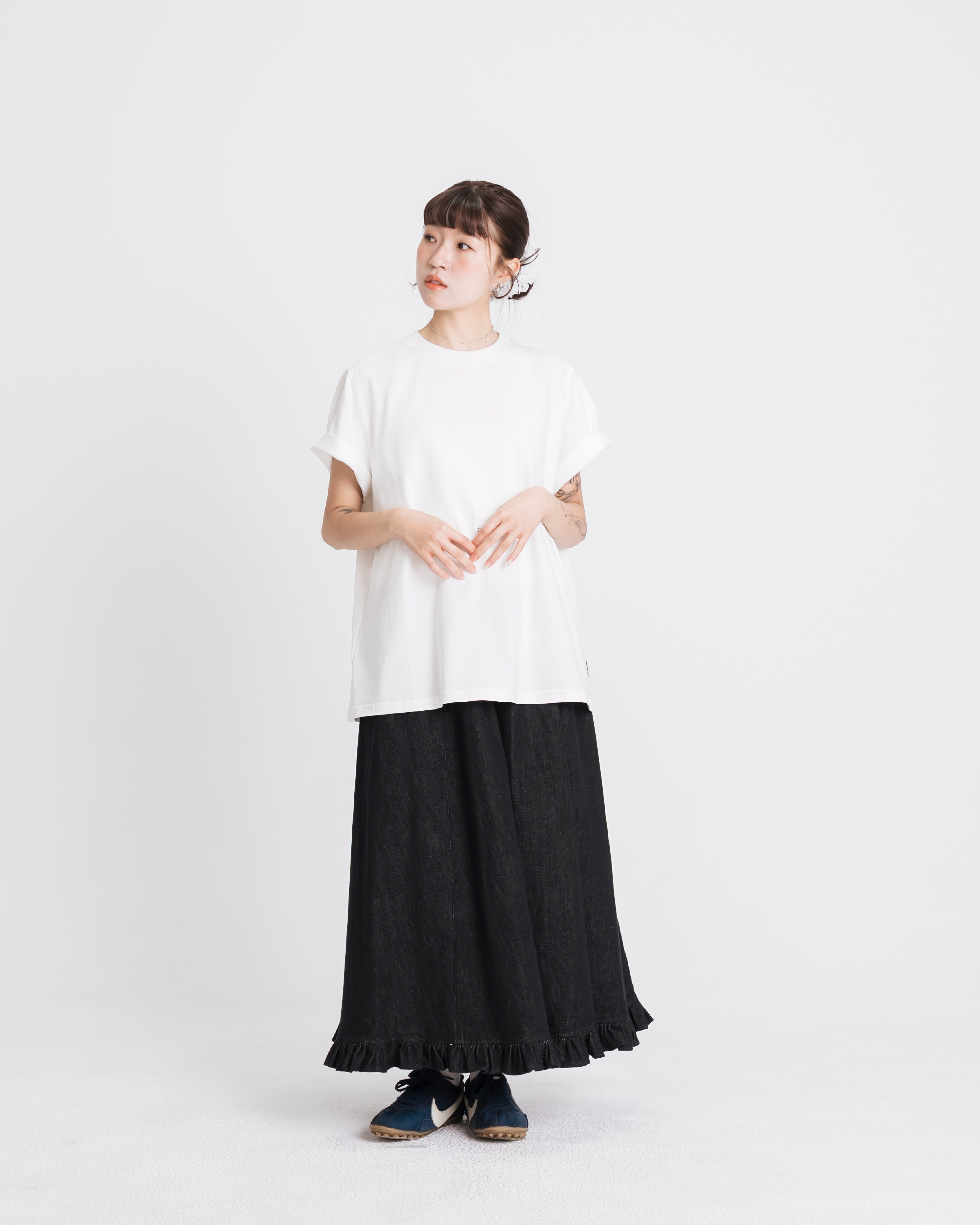 【 Kiki.co made 】Soft Cotton Oversize Tee - Ivory