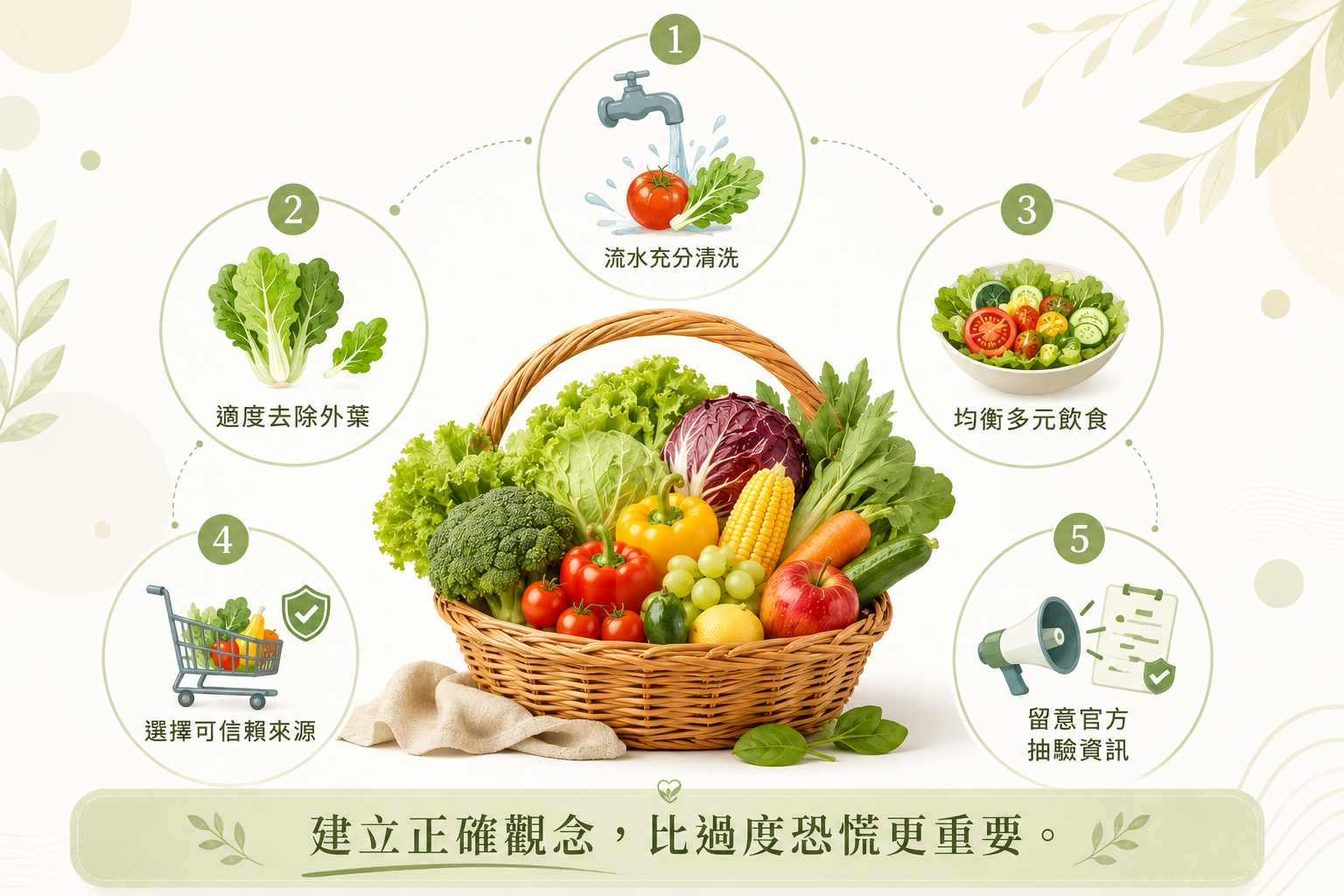 降低蔬果農藥殘留與食品安全風險的五個方法