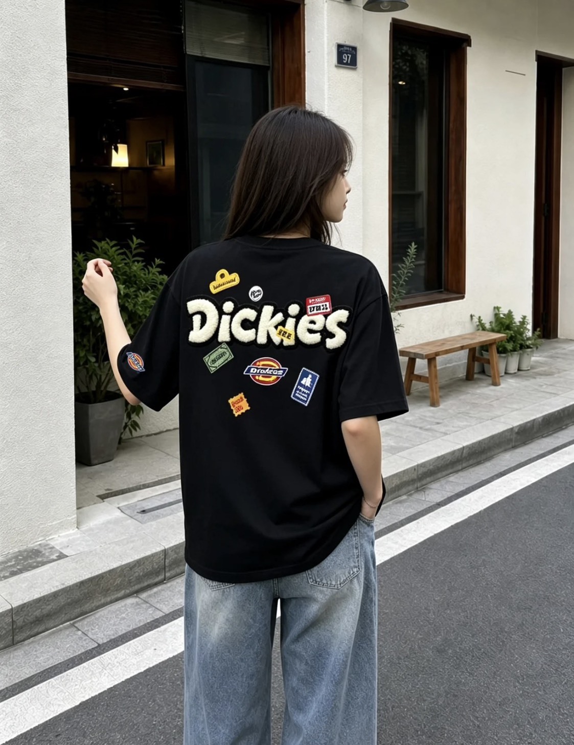 DICKIES 嘻哈塗鴉貼紙 美式復古 短Tee 上衣 DKU262NKTVA2-BH