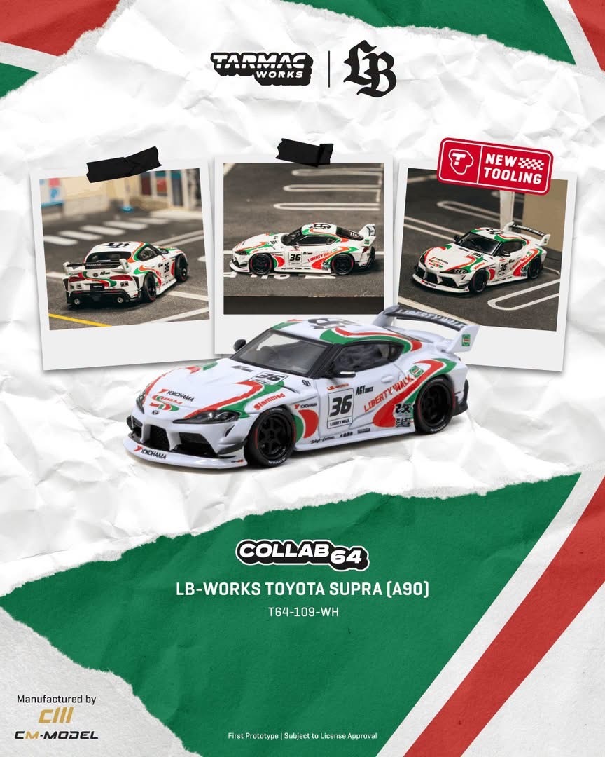 預訂PreOrder- Tarmac Works LB-WORKS TOYOTA SUPRA (A90)  White