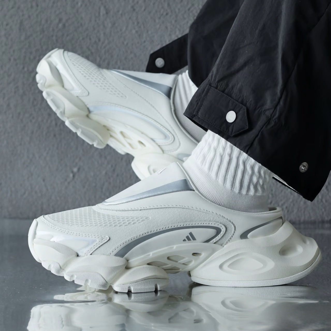 ADIDAS XLG RUNNER MULE 白銀 米白 穆勒 拖鞋 休閒 中性 JS4590