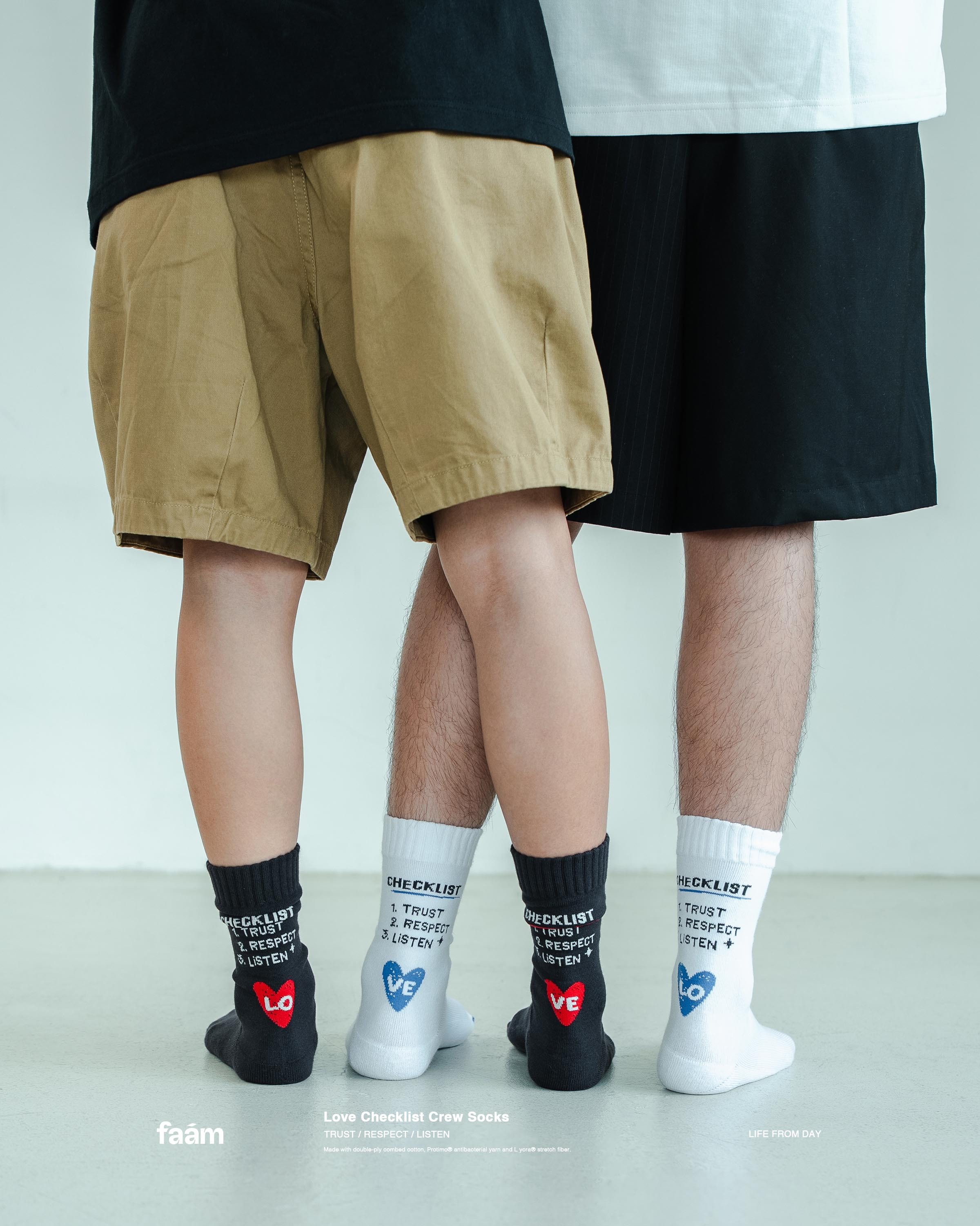 FAAM Love Checklist Crew Socks