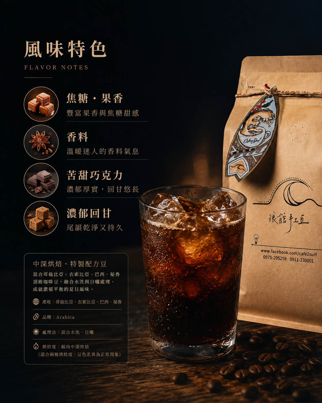 夏夜｜冰滴／冰釀 特製配方豆（453g）