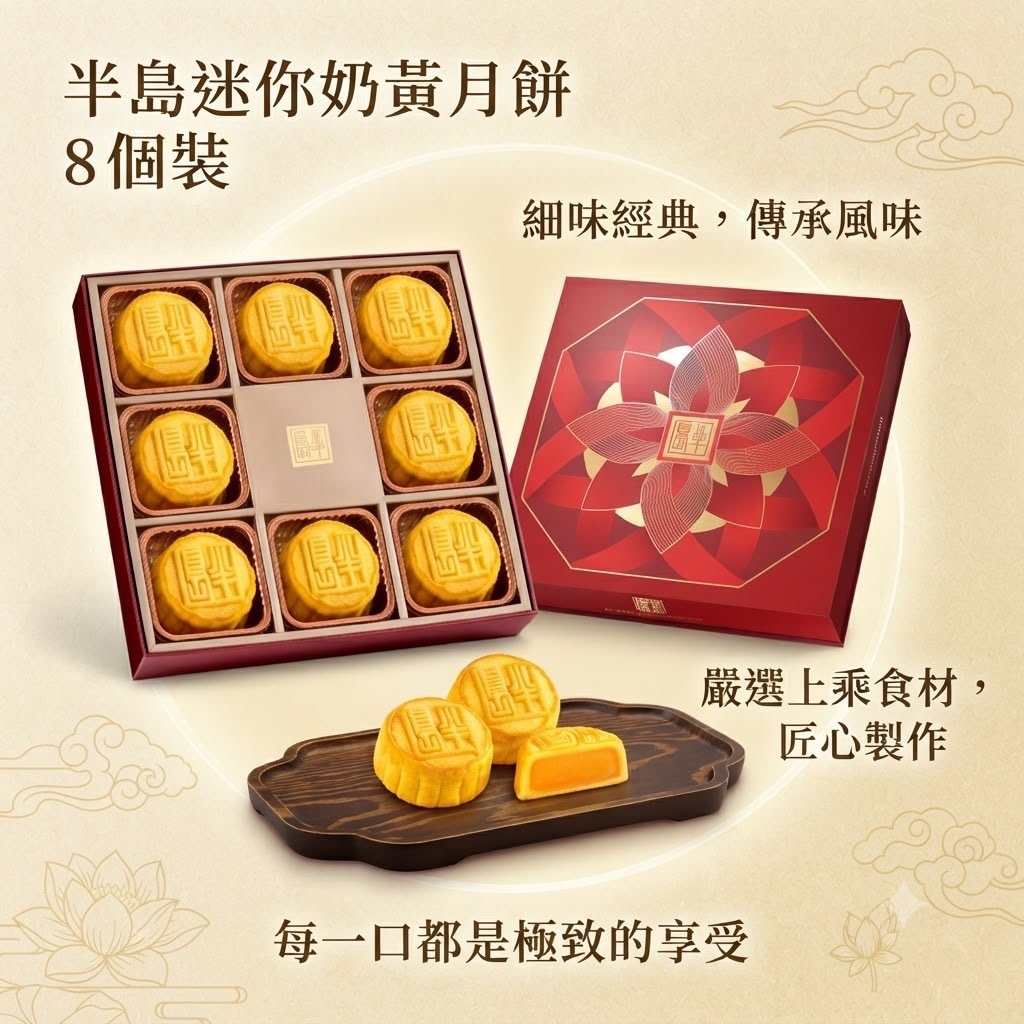 半島酒店迷你奶黃月餅卷8個裝