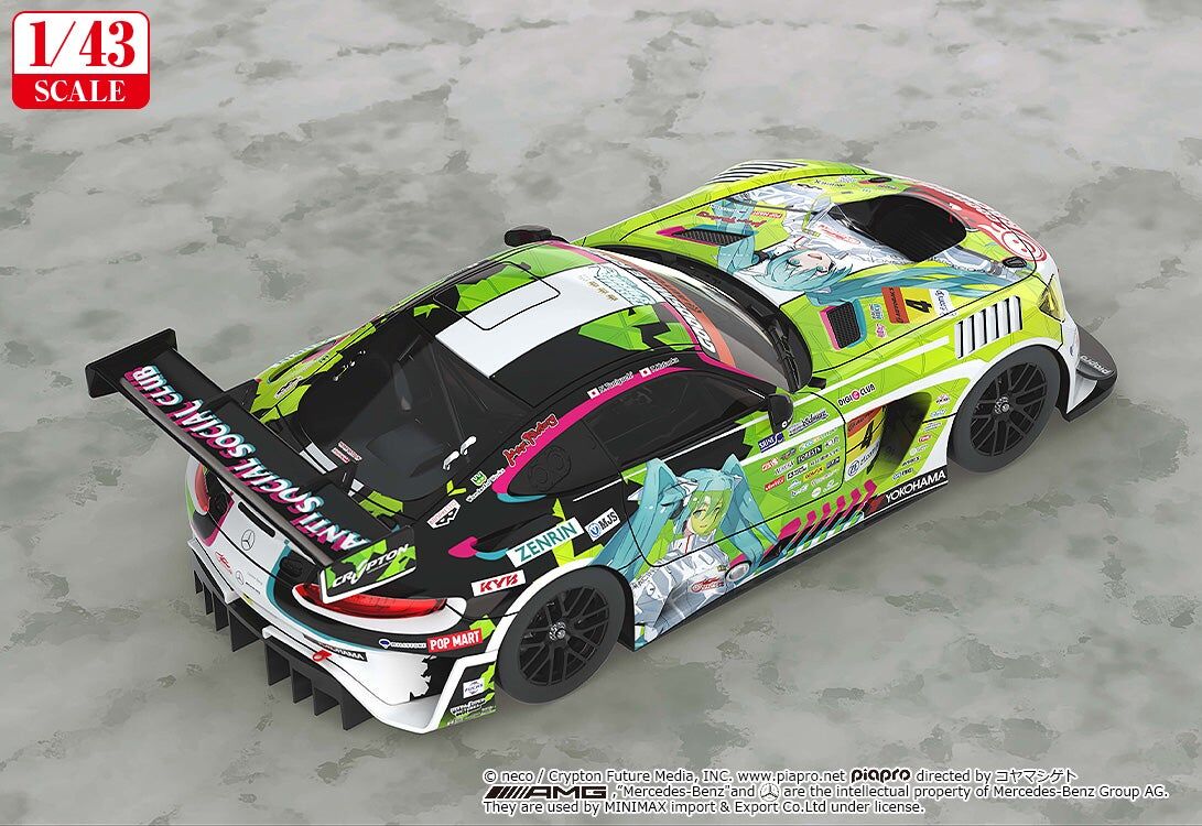 初音未來GT計畫 1/43 Good Smile 初音未來 AMG 2022 開幕戰Ver.