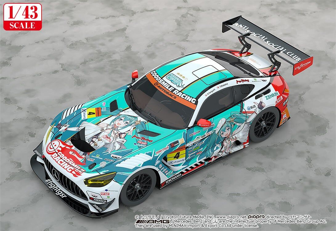 初音未來GT計畫 1/43 Good Smile 初音未來 AMG 2023 開幕戰Ver.