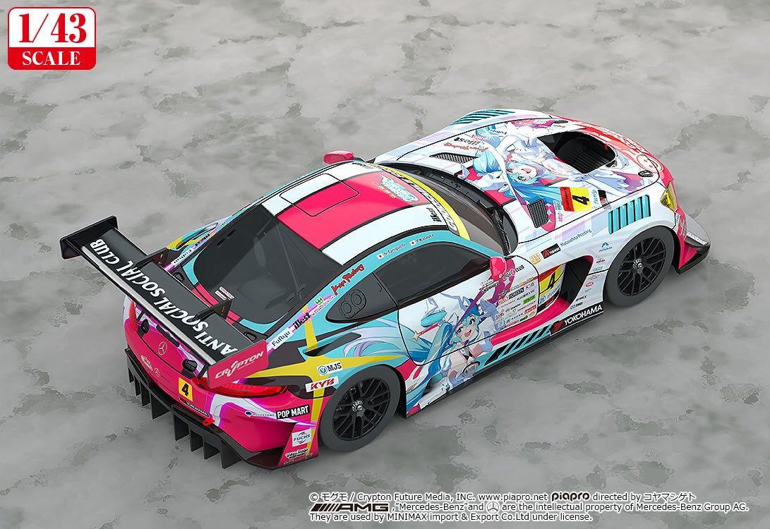 初音未來GT計畫 1/43 Good Smile 初音未來 AMG 2024 開幕戰Ver.