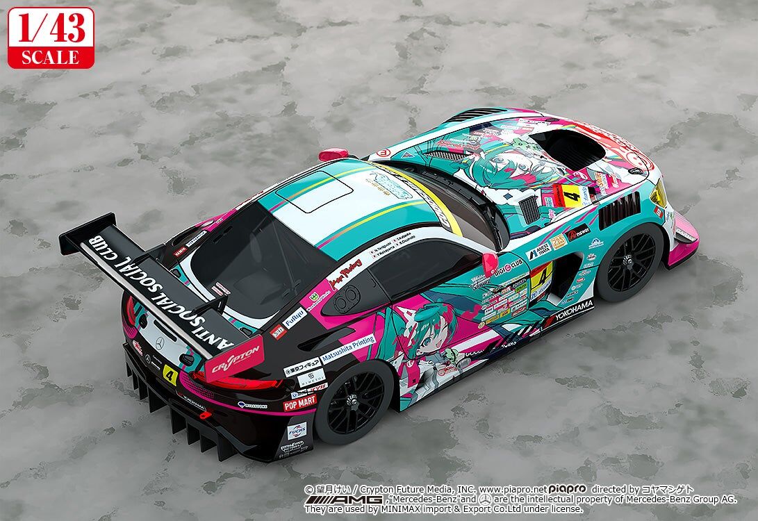 初音未來GT計畫 1/43 Good Smile 初音未來 AMG 2025 開幕戰Ver.