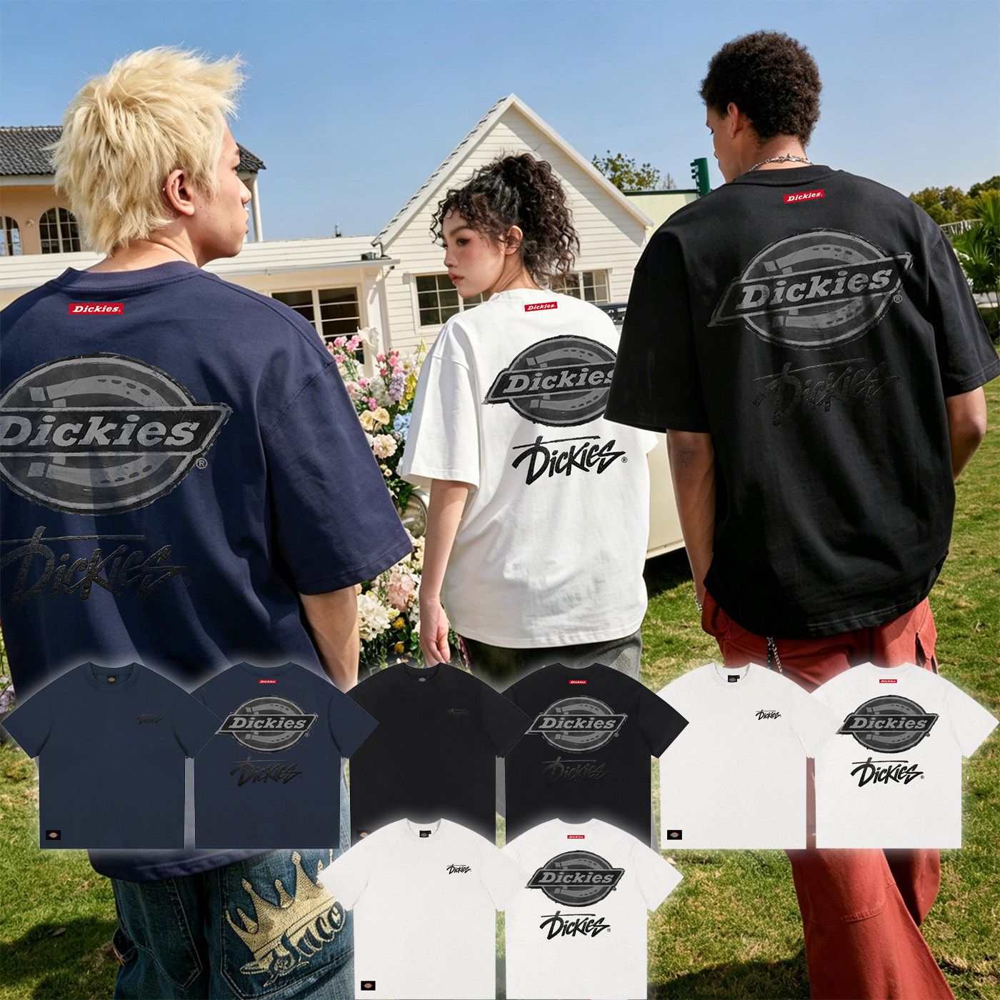 預購 Dickies 重磅 「黑膠大logo+草寫字」短Tee