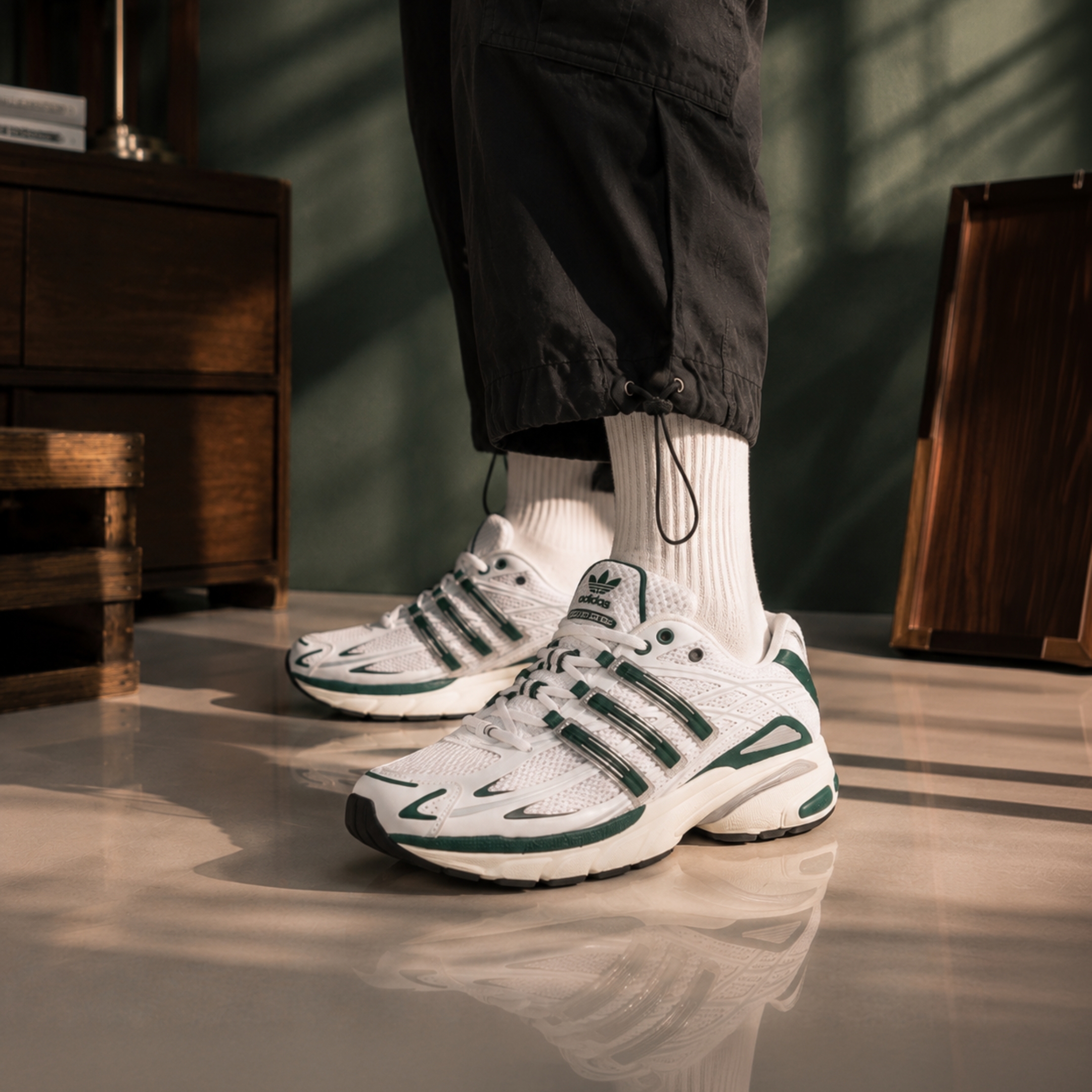 NICEDAY 代購 Adidas ADISTAR CUSHION 白 白綠 綠白 復古 工裝 IH3385
