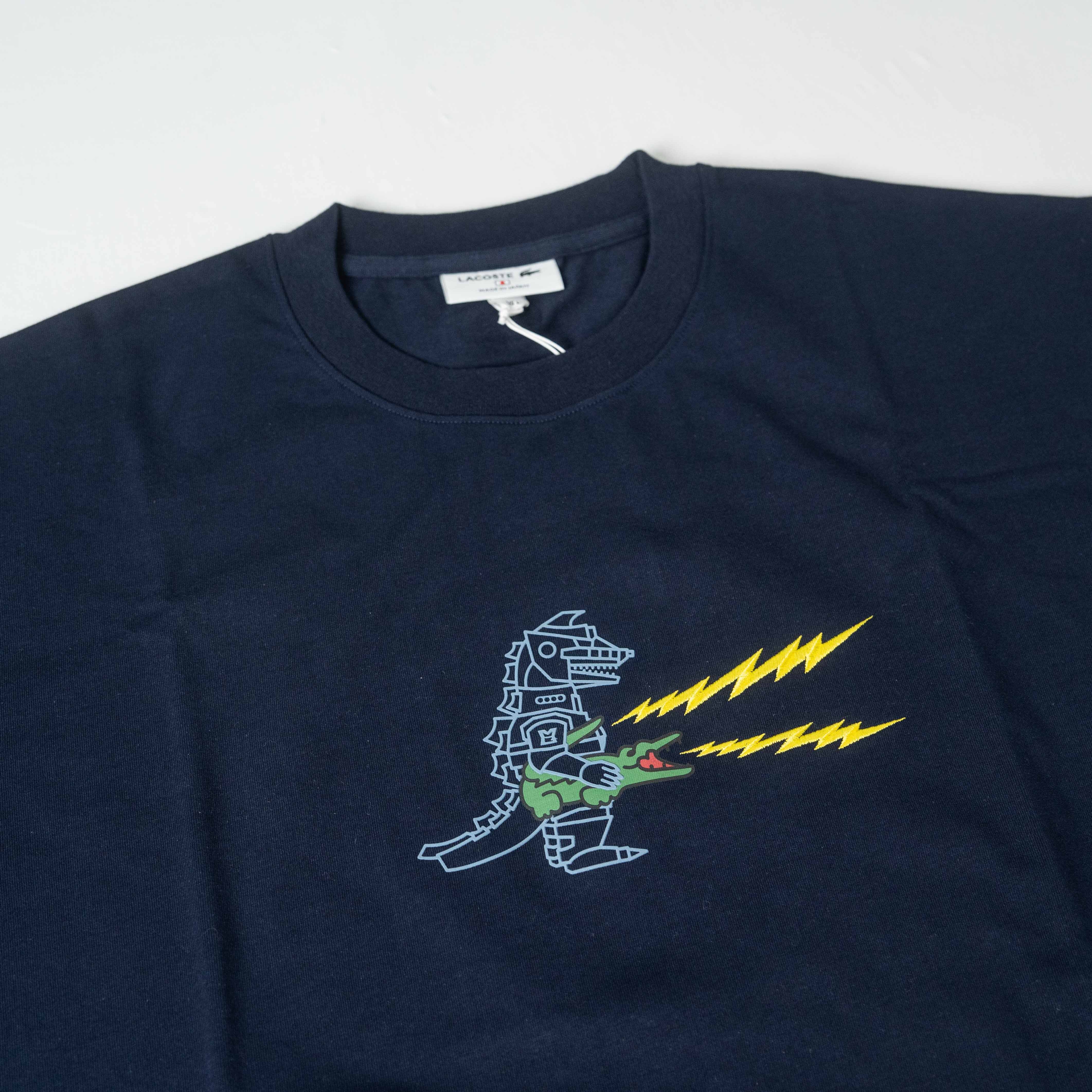 2026SS 日版 Lacoste x Godzilla 聯名 機械 哥吉拉 鱷魚 新宿店 限定 閃電 短T 現貨 TH05GZJ-99